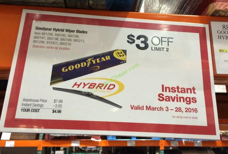 Goodyear Wiper Blades Costco Size Chart