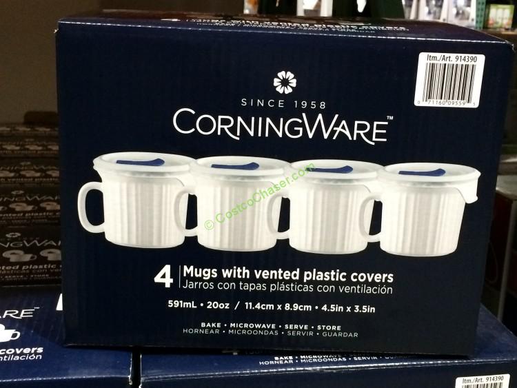 Corningare 4PK Pop-in Mugs with Lids