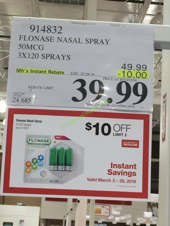 Flonase Nasal Spray 50MCG 3X120 Sprays CostcoChaser