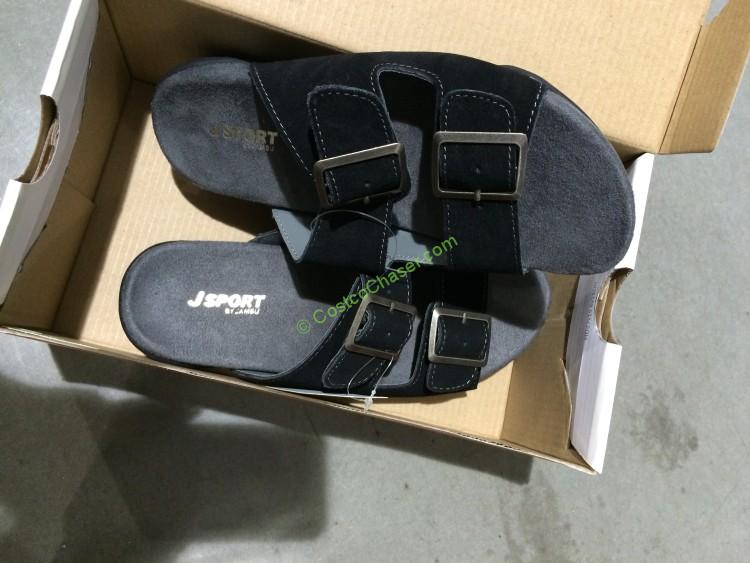 JSport Ladies Suede Sandal, Taupe and Black CostcoChaser