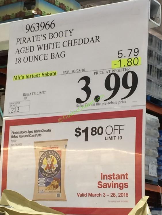 Pirate’s Booty Aged White Cheddar 18 Ounce Bag CostcoChaser