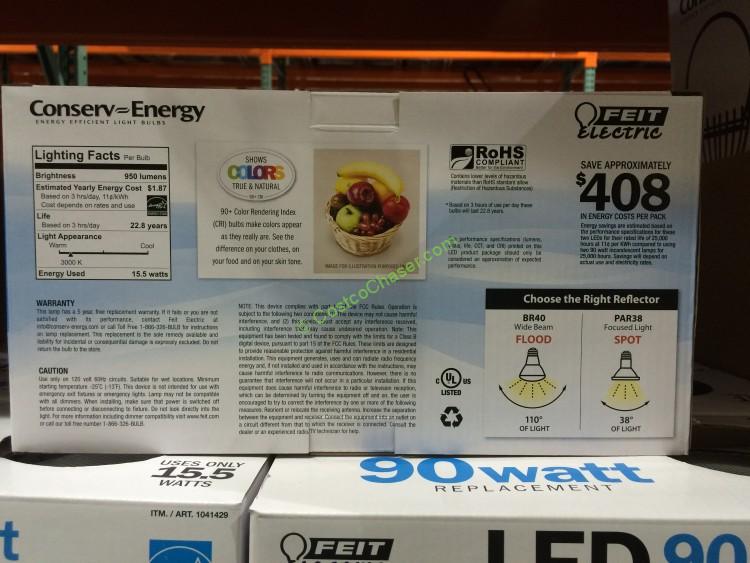 costco1041429ledlightbulbpar38spotweatherproofback CostcoChaser