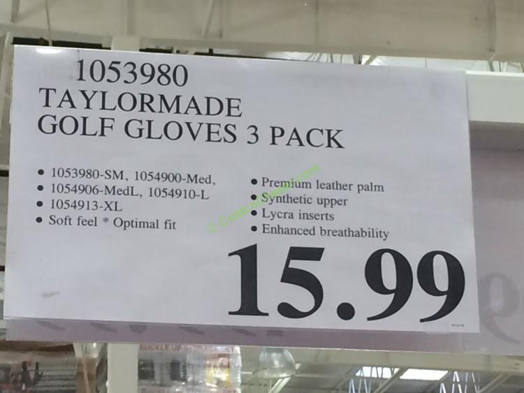 costco1053980taylormadegolfgloves3packtag CostcoChaser