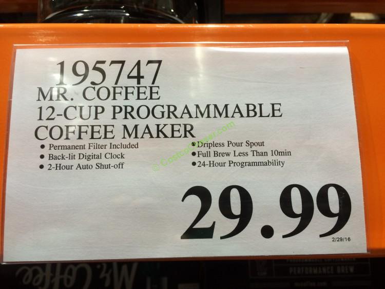 costco195747mrcoffee12cupprogrammablecoffeemakertag CostcoChaser
