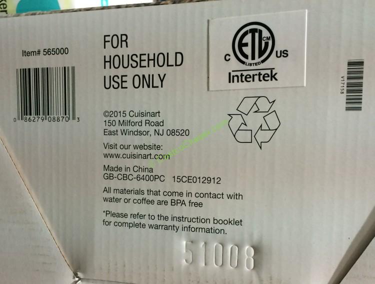 costco565000cuisinartbrewcentral14cupcoffeemakerbar CostcoChaser