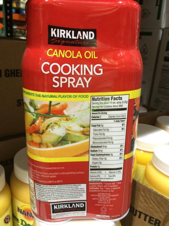 Kirkland Signature Canola Oil Cooking Spray 2/17 Ounce Cans