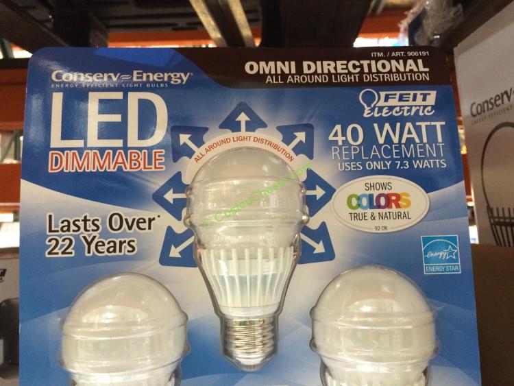 Feit Dimmable LED Light Bulb 40 Watt Replacement 3 Pack CostcoChaser