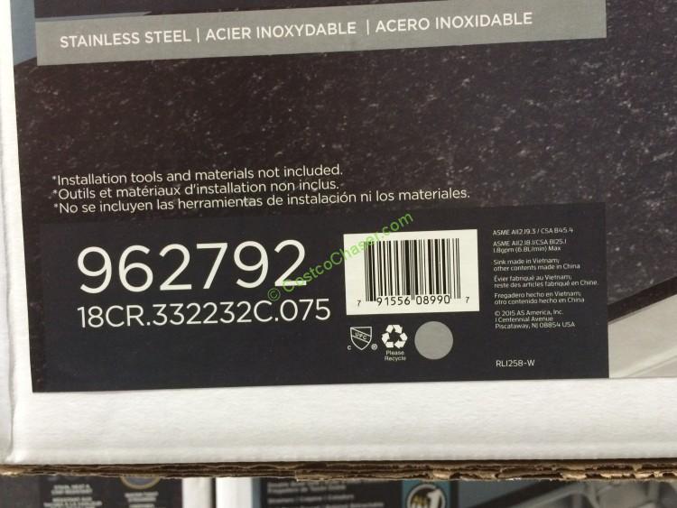 American Standard Stainless Steel Kitchen Sink with Pulldown Faucet, Model RL1258W CostcoChaser