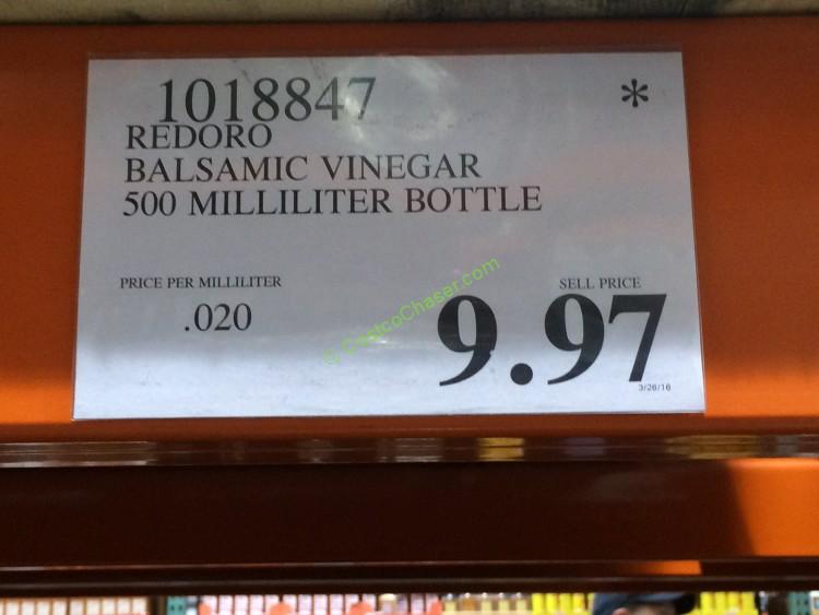 Redoro Balsamic Vinegar of Modena 500 Milliliter Bottle CostcoChaser