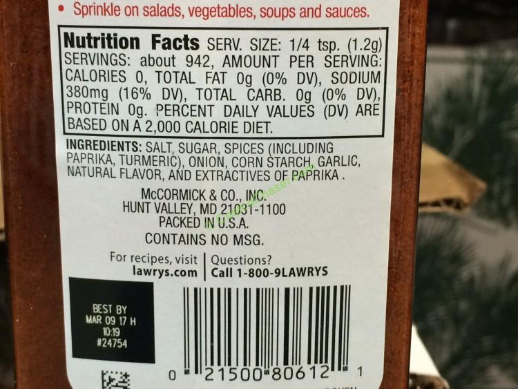 Lawry’s Seasoned Salt 40 Ounce Container CostcoChaser