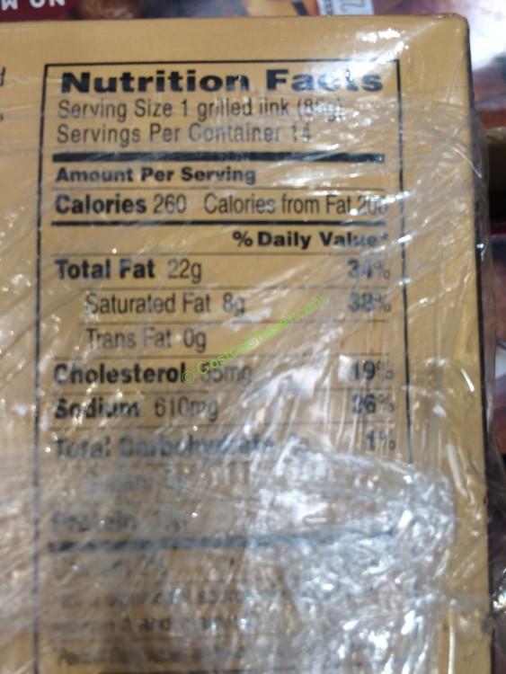 costco497865johnsonvilleoriginalbratwurstchart CostcoChaser