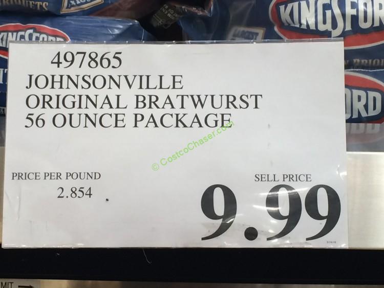 Johnsonville Original Bratwurst 56 Ounce Package CostcoChaser