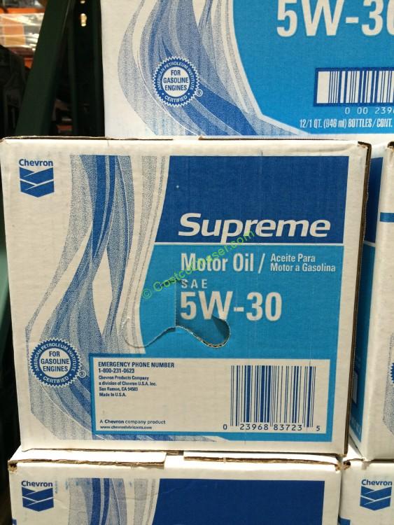 Chevron Supreme 5W30 Motor Oil 12/1 Quarter Case CostcoChaser