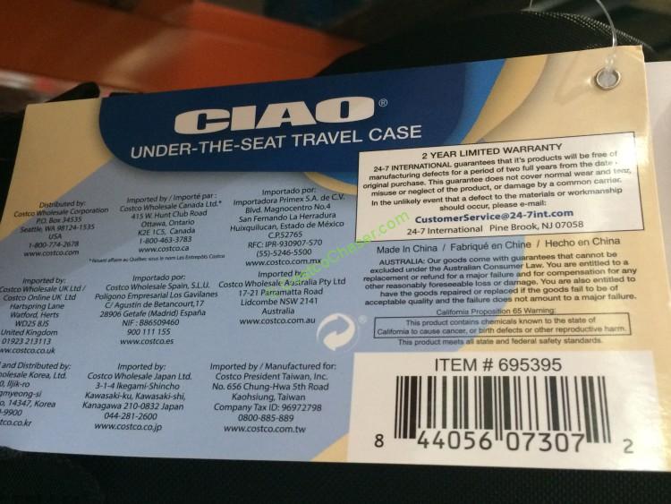 Ciao Carry on Under Seat Rolling Bag CostcoChaser