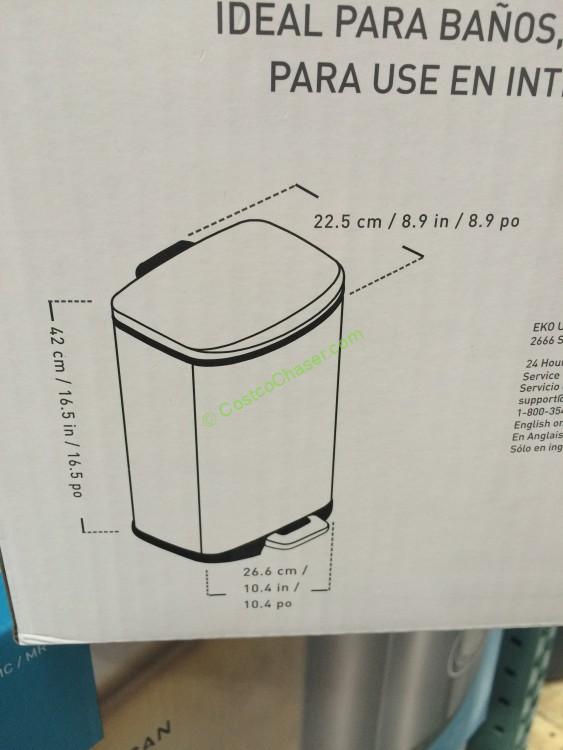 costco707371ekousa12lstainlesssteelsteptrashcan2pksize
