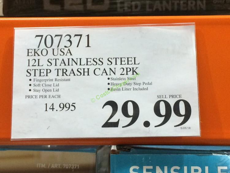 costco707371ekousa12lstainlesssteelsteptrashcan2pktag