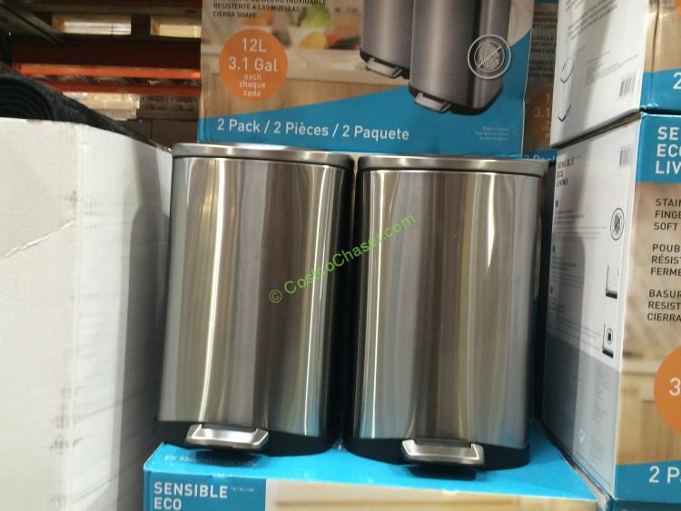 EKO USA 12L Stainless Steel Step Trash Can 2PK CostcoChaser