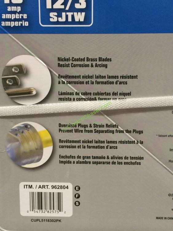 50 Foot 12/3 SJTW Extension Cord 2 PACK CostcoChaser