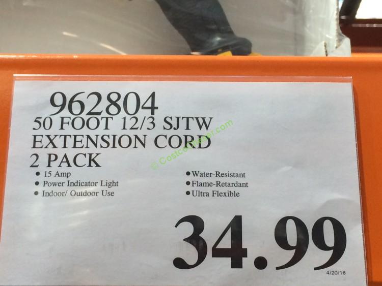 costco96280450foot123sjtwextensioncordtag CostcoChaser