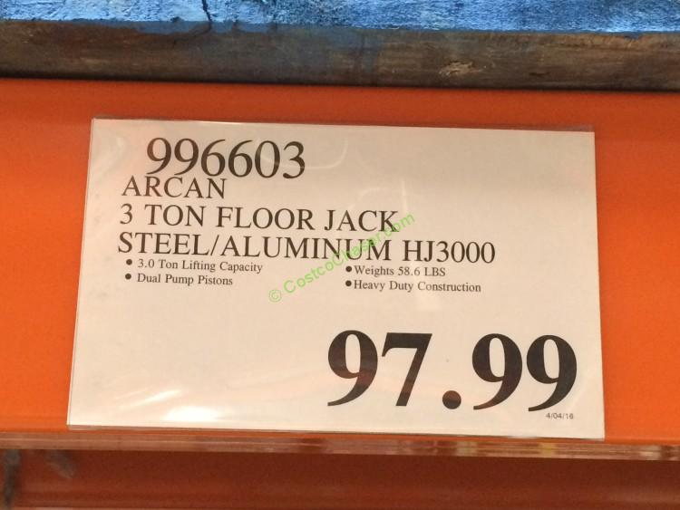Costco 996603 Arcan 3ton Floor Jack Steel Aluminum Hj3000 Tag
