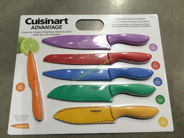 Cuisinart 6PC Ceramic Coated Knives with Blade Guards