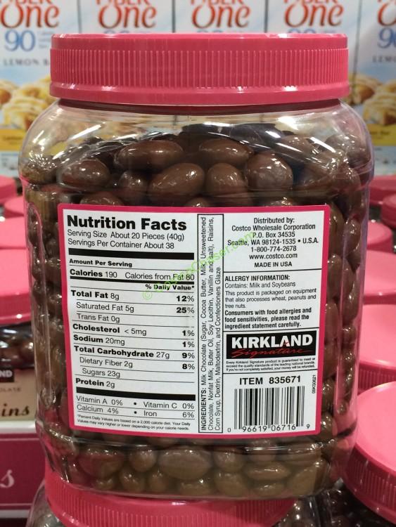 Kirkland Signature Chocolate Raisins 54 Ounce Jar CostcoChaser