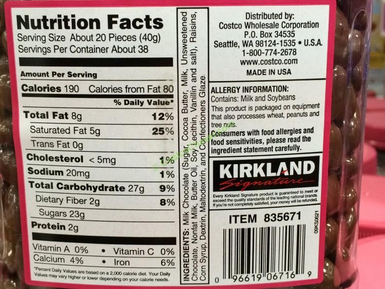 Costco835671KirklandSignatureChocolateRaisinschart CostcoChaser