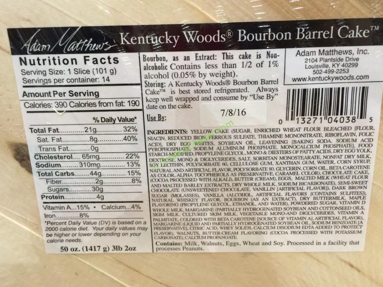Kentucky Woods Bourbon Barrel Cake 50 Ounce CostcoChaser