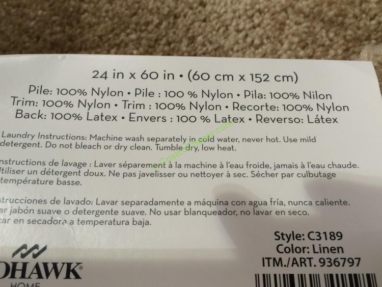 Charisma Nylon Bath Runner 24” X 60” CostcoChaser