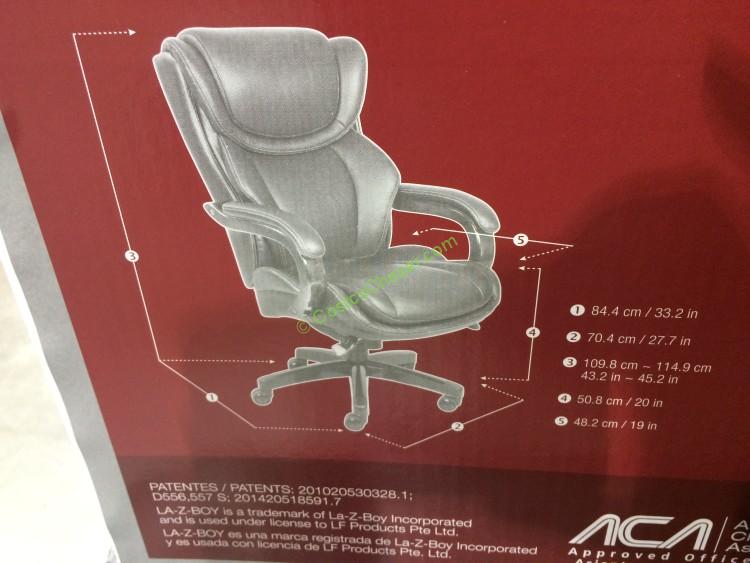 costco242201lazboytopgrainleatherexecutivepfficechairsize