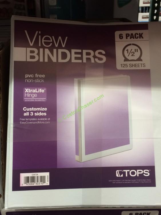 Tops ½ Round Ring Binder 6PK