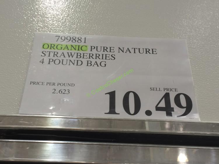Kirkland Signature Organic Pure Nature Strawberries 4 Pound Bag