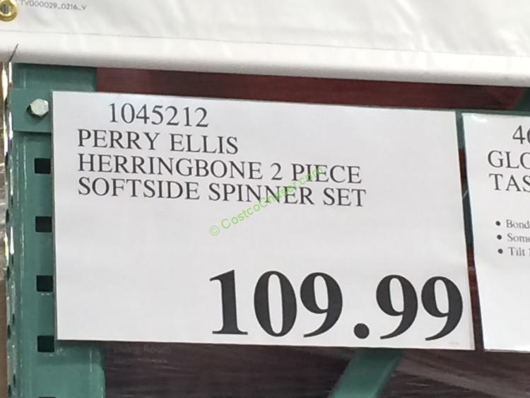 Costco-1045212-Perry-Ellis-Herringbone- Softside-Spinner-Set-tag