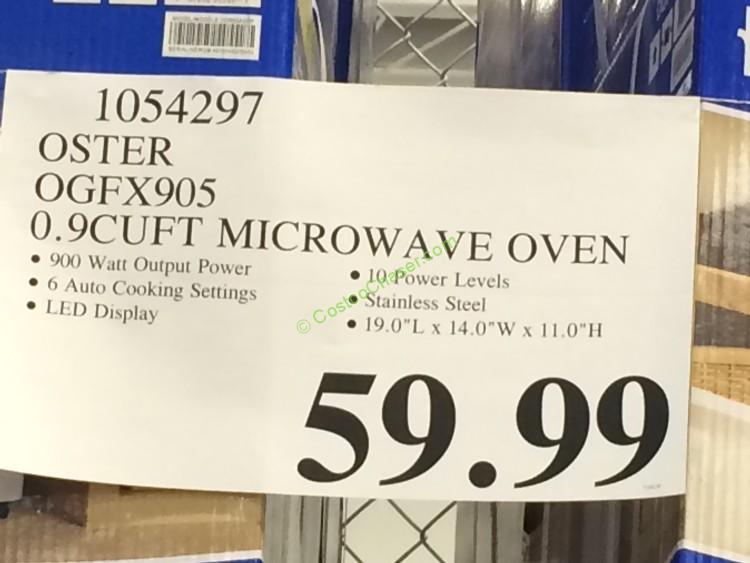Costco1054297Oster0.9CUFTMicrowave oven OGFX905tag CostcoChaser