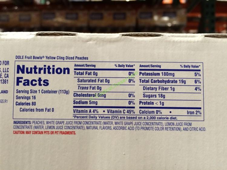 Dole Diced Peach Bowls 16/4 Ounce Bowels CostcoChaser