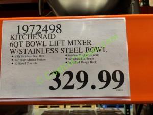 Costco-1972498-Kitchenaid-6QT-Bowl-Lift-Mixer-with-Stainless-Steel-Bowl-tag