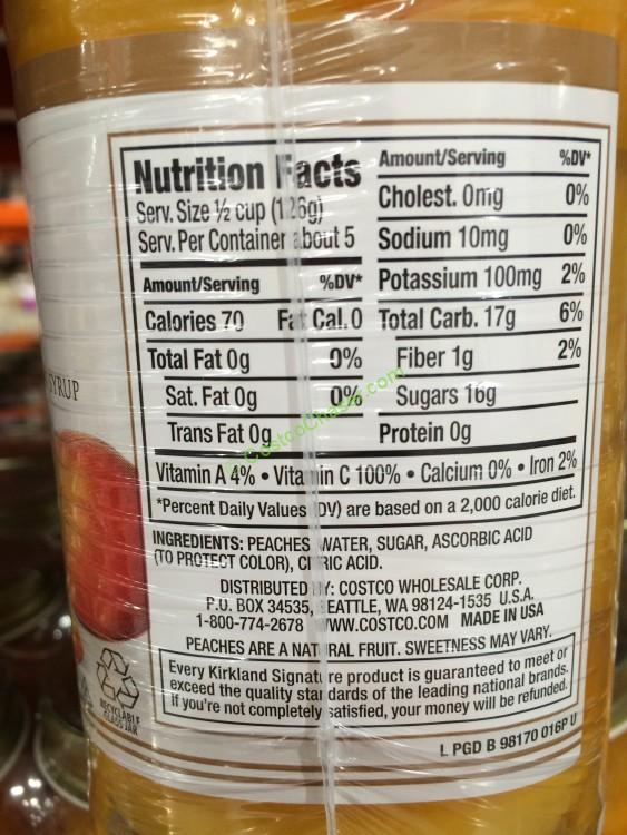 Kirkland Signature Sliced Peaches 4/24 Ounce Jars CostcoChaser