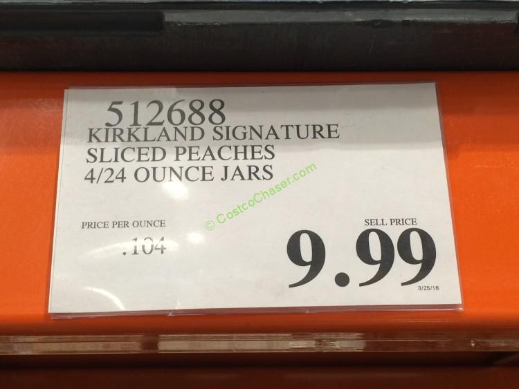 Kirkland Signature Sliced Peaches 4/24 Ounce Jars CostcoChaser