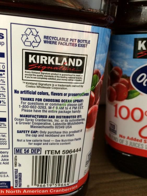 Kirkland Signature 100 Juice Cranberry 2/96 Bottles CostcoChaser