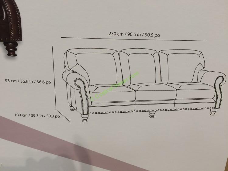 Costco-734548- Simon-Li-Leather-Sofac-size