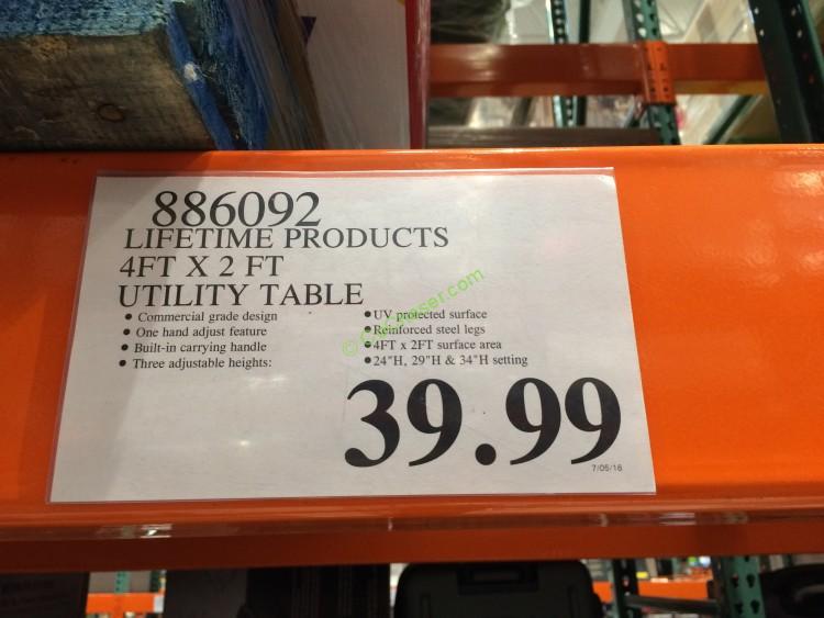 Costco886092LifetimeProducts4FT 2 FTUtilityTabletag CostcoChaser