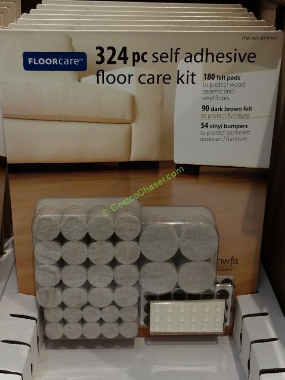 FloorCare 324 pc Self Adhesive Floor Care Kit Felt Pads Vinyl Bumpers 