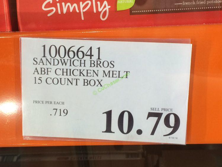 Sandwich Bros ABF Chicken Melt 15 Count Box CostcoChaser