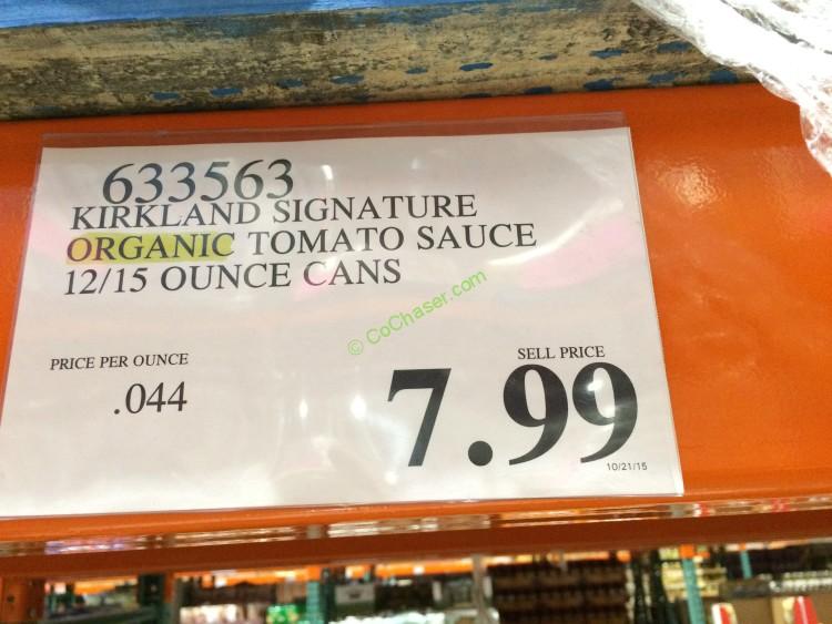 Kirkland Signature Organic Tomato Sauce 12/15 Ounce Cans CostcoChaser