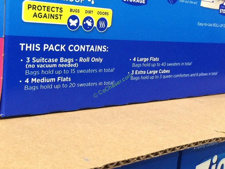 Ziploc Space Bag 14PC 4Med, 4_Lrg, 3XL Cube, 3Trvl CostcoChaser