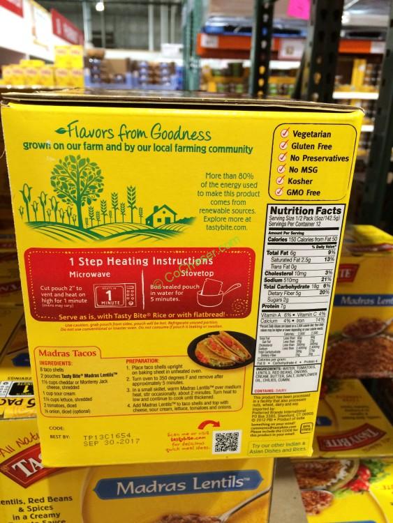 Tasty Bite Madras Lentils 6/10 Ounce Pouches CostcoChaser