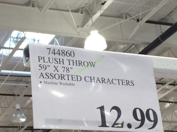Costco-744860-Plush-Throw – Assorted-Characters-tag