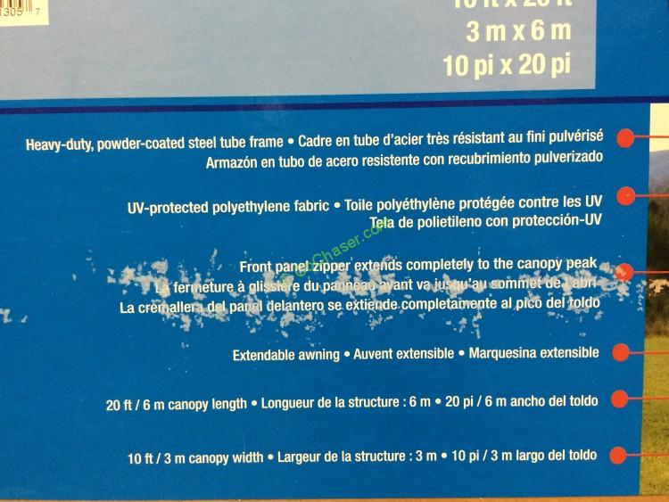 Costco781893CanopySteelFrame TanCoverwithSideWallinf1