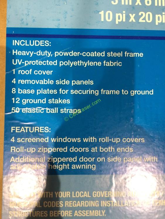 Costco781893CanopySteelFrame TanCoverwithSideWallsepc