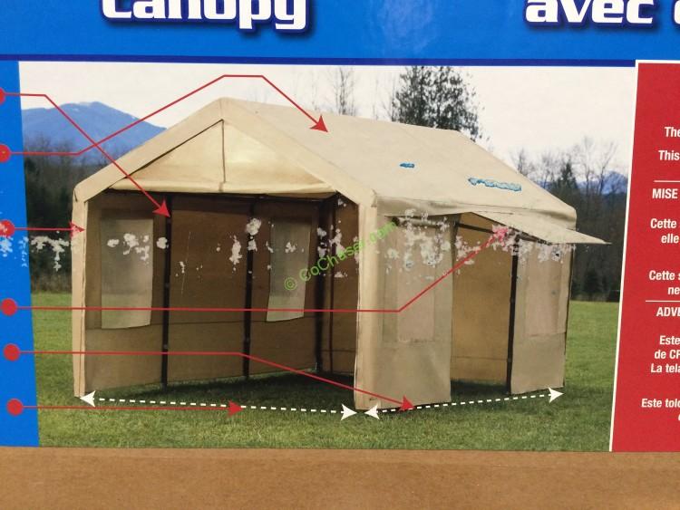 Canopy 10’ x 20’ Steel Frame, Tan Cover with Side Walls
